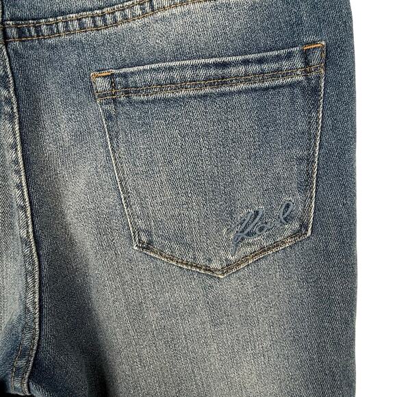 Karl Lagerfeld Paris Jeans Light Wash Denim Frayed Hem Kick Flare Women's Sz 6 - Picture 9 of 9